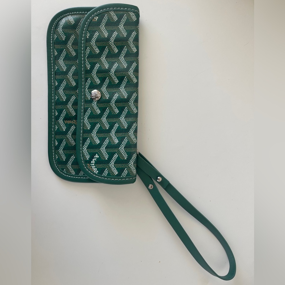 Authentic Goyard Goyardine St. Louis Green Clutch